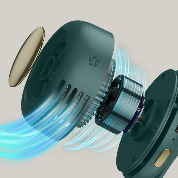 Portable USB clip-on personal fan with adjustable wind direction and flexible clip