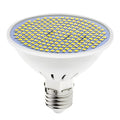 E27 LED lamp cup light bulb showing warm white and cool white options.