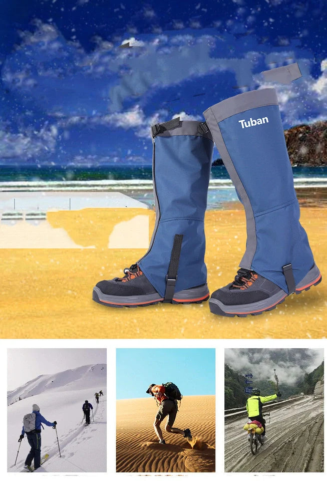 Snow Cover outdoor desert sand shoes in black, blue, and orange colours with reinforced toe caps and ankle support