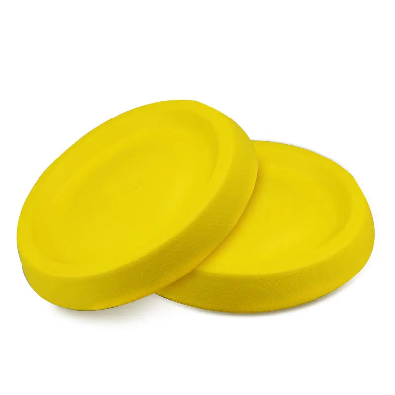 Bright yellow EVA dog throwing toy for training and fetch games weighing 70 grams