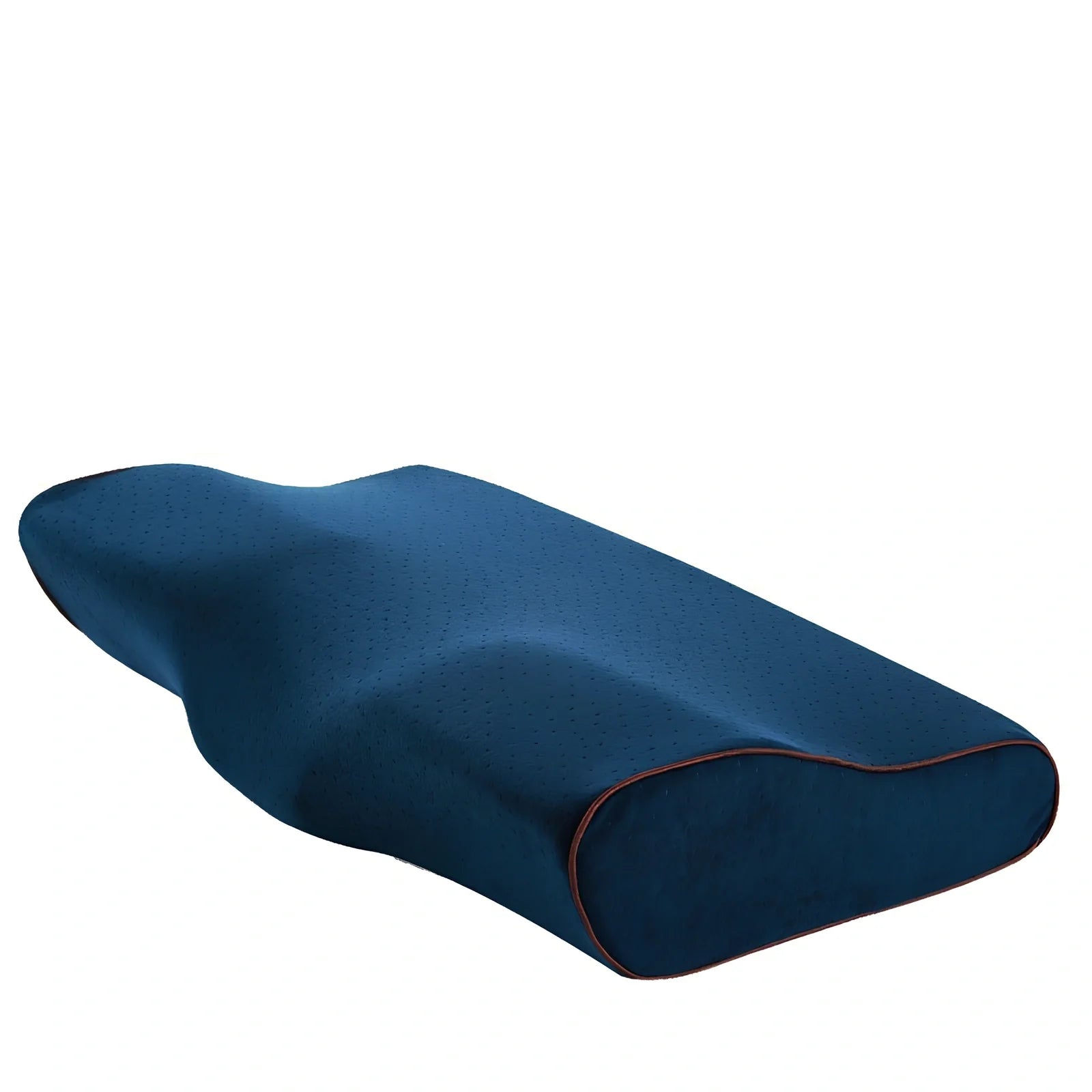 Contoured memory foam cervical pillow in diamond grid gray, 50x30cm size with 6cm neck support contour and polyester lining