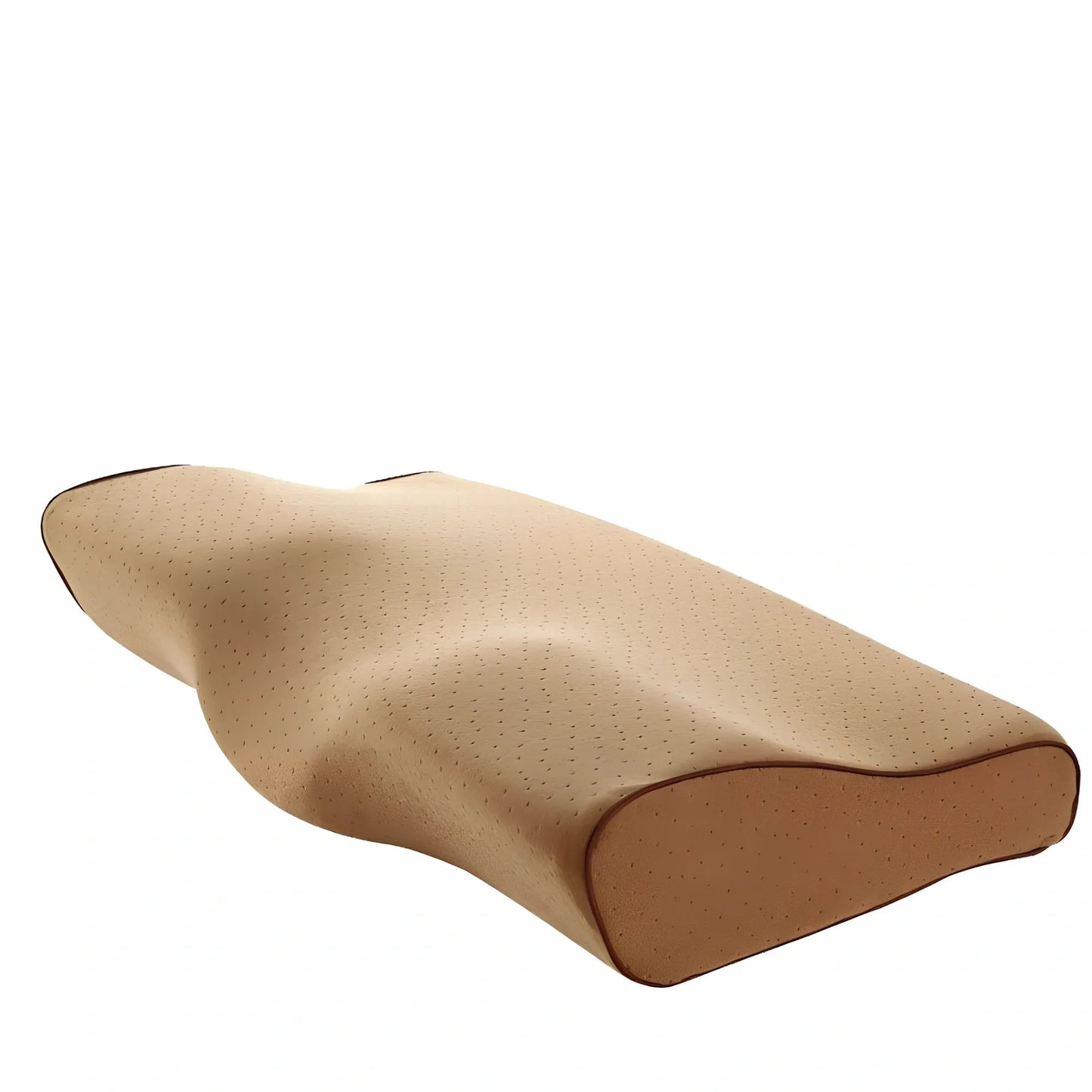 Contoured memory foam cervical pillow in diamond grid gray, 50x30cm size with 6cm neck support contour and polyester lining