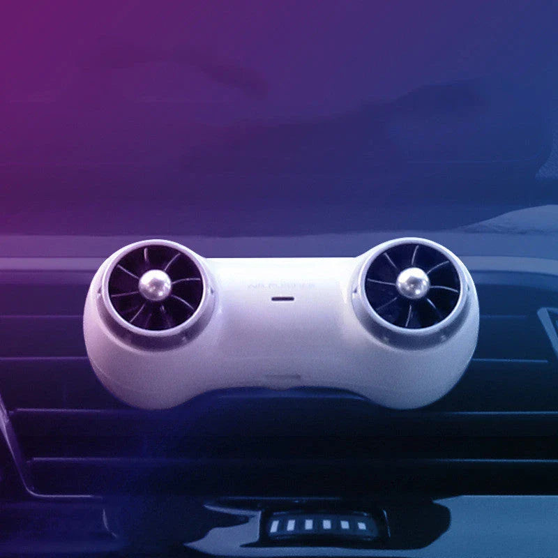 Compact car negative ion air purifier in black and white options