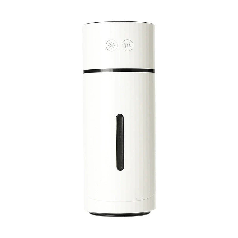 Compact USB charging humidifier with adjustable angle and night light in white, green, and red