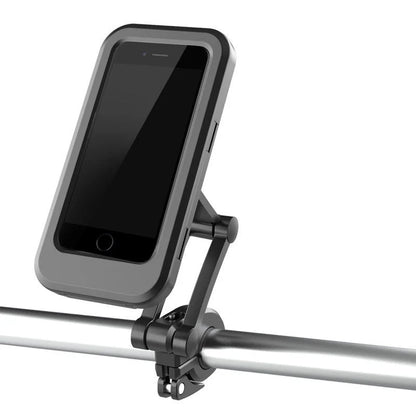Waterproof mobile phone stand for bicycles and motorcycles with adjustable angles