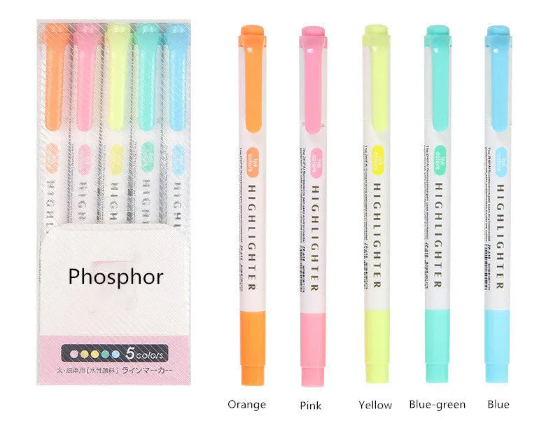 25 colours double head highlighter pen set in plastic shell, boxed packing, calm light warm fluorescent shades