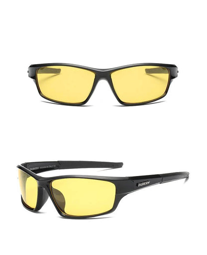 Retro men's polarized sunglasses with plastic frame and resin lenses