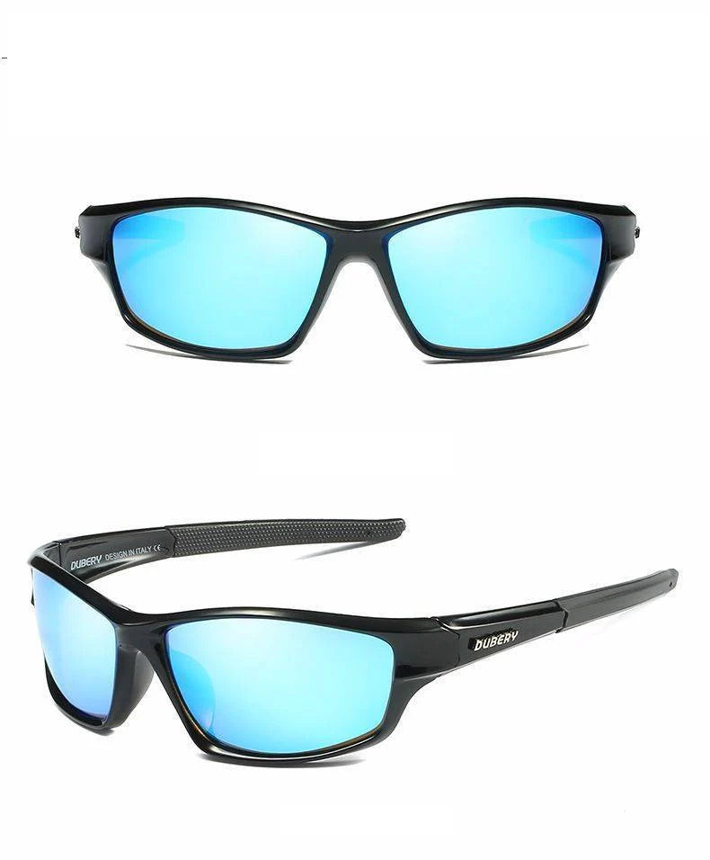 Retro men's polarized sunglasses with plastic frame and resin lenses