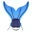 Adjustable swim fin foot flipper in blue, lake blue, and pink for enhanced swimming training