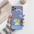 Cartoon dinosaur design silicone TPU soft shell mobile phone case for Apple iPhone devices
