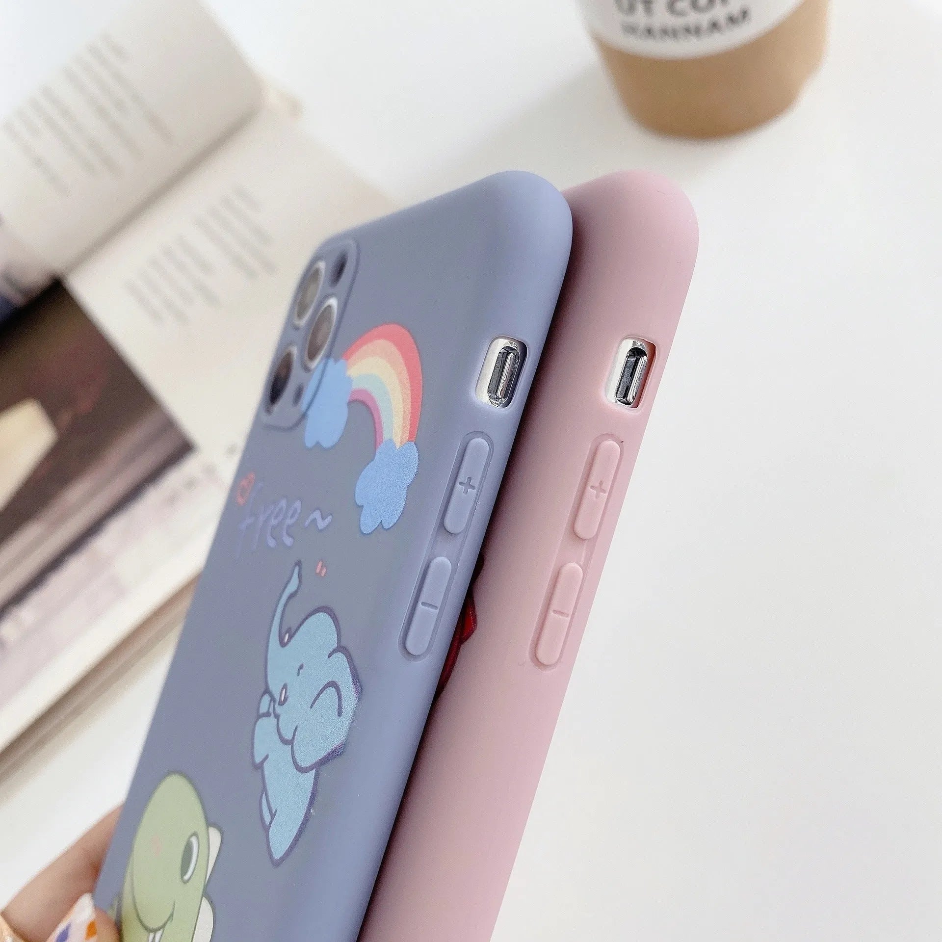 Cartoon dinosaur design silicone TPU soft shell mobile phone case for Apple iPhone devices