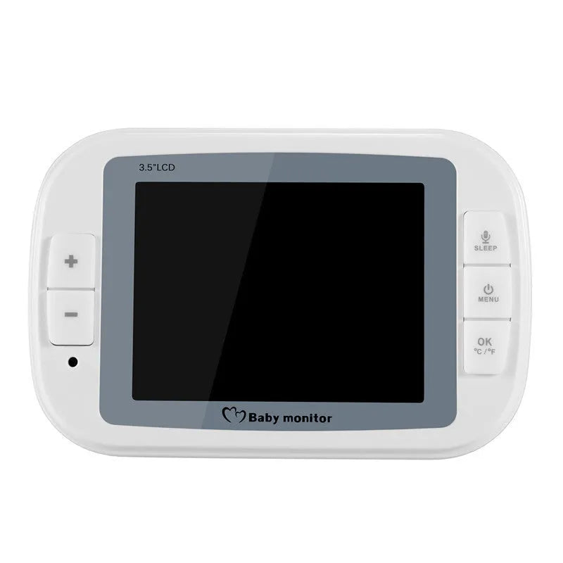 3.5 inch digital wireless baby monitor with UFO-style camera and white ABS housing