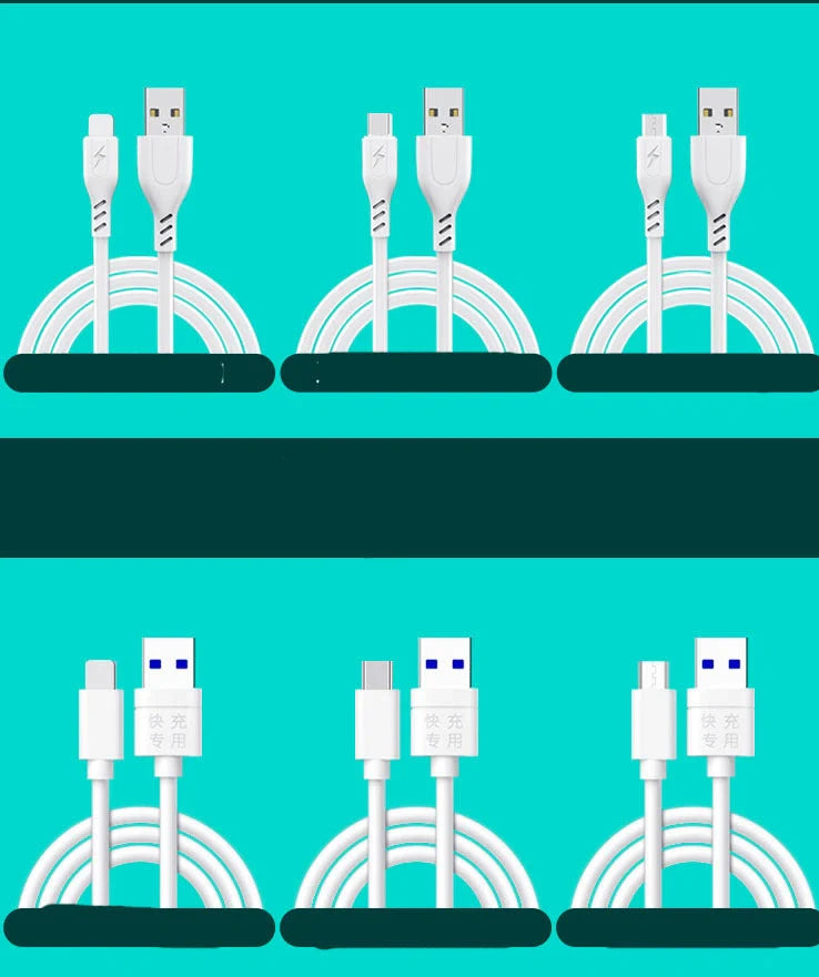 Tianshuntong 5A fast charging cable with 1 metre length and multiple connector options
