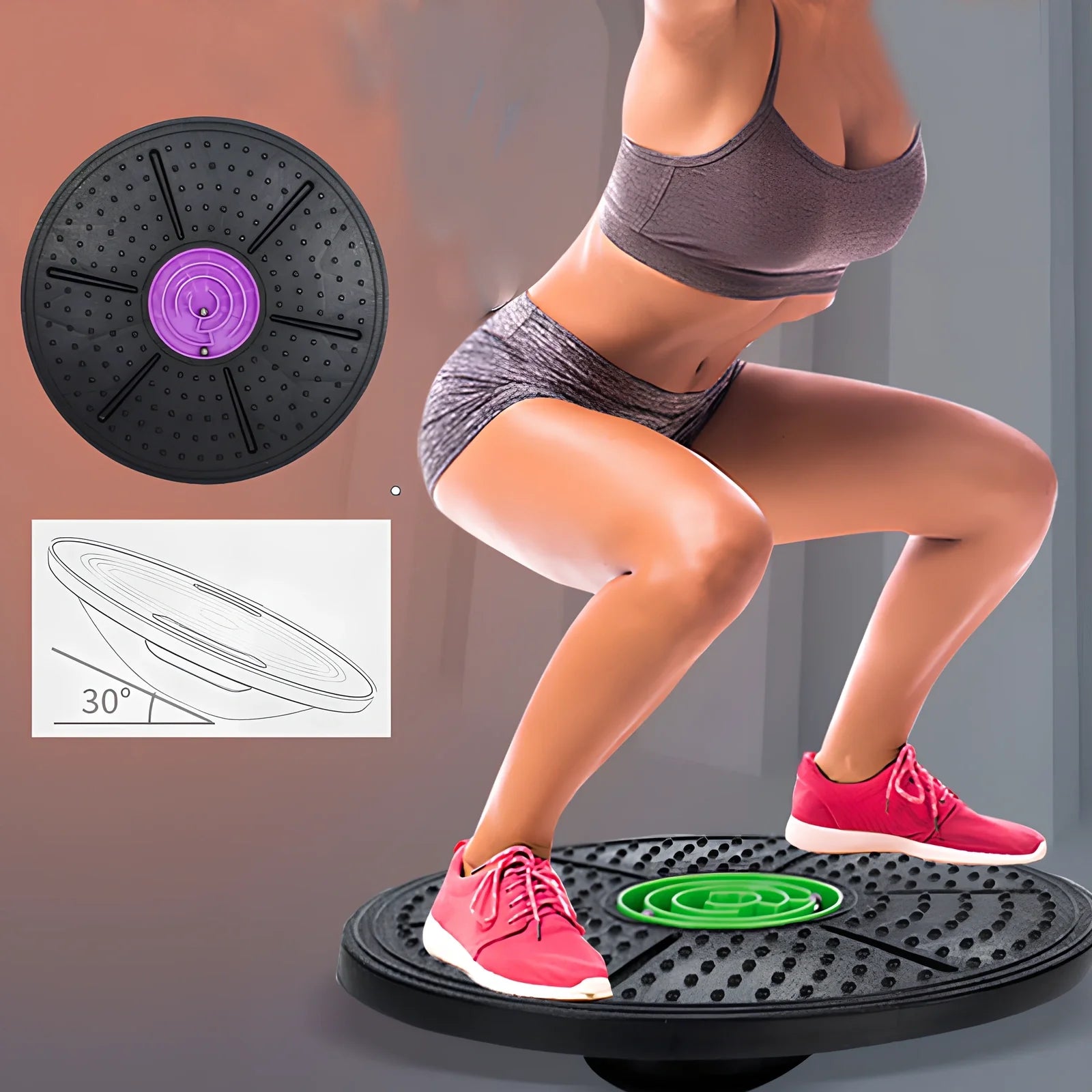 Yoga balance board with 360-degree rotation capability and 150kg weight capacity for stability exercises