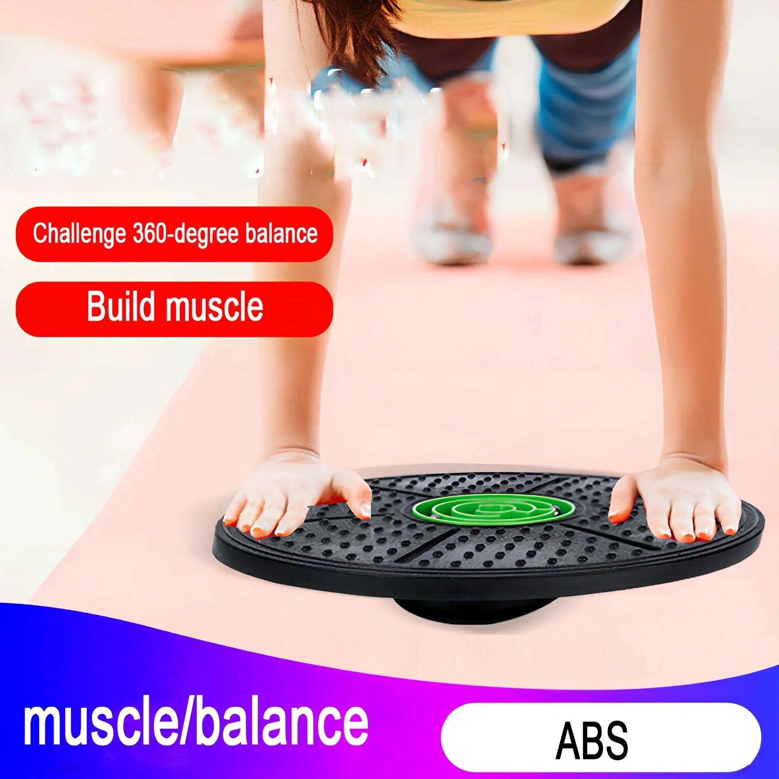 Yoga balance board with 360-degree rotation capability and 150kg weight capacity for stability exercises