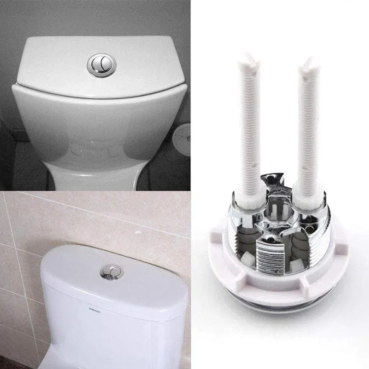 Round double flush button toilet accessory made from white ABS plastic, 38mm specification.