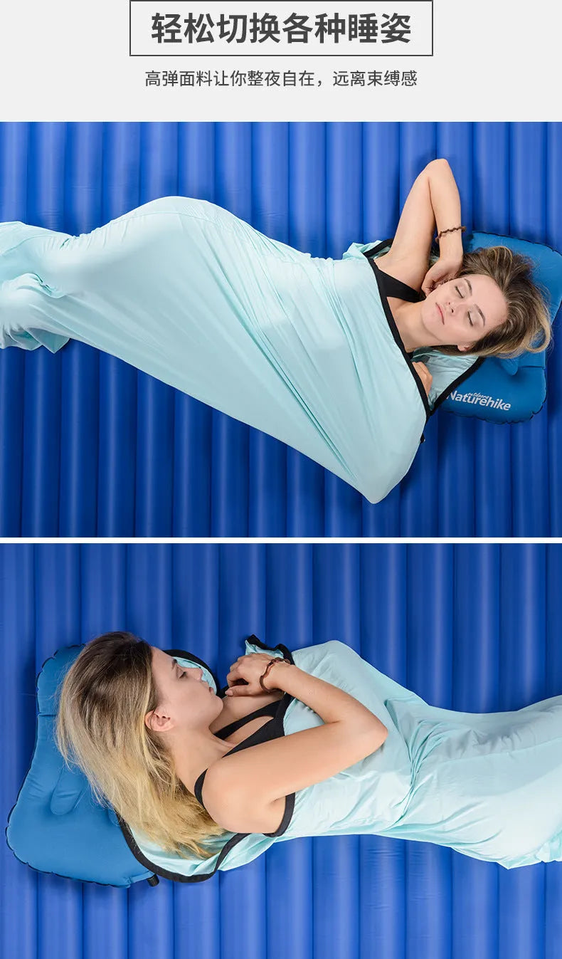 Naturehike High Elastic Sleeping Bag in Colorful Orange for outdoor travel - lightweight 400g cotton filling envelope design
