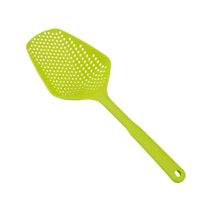 Large blue nylon kitchen strainer scoop colander for draining food from pans
