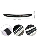 Carbon fibre rear bumper trunk guard sticker for Honda models with white lettering