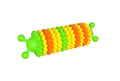 Natural rubber dog toothbrush stick with serrated molar bumps in red for cleaning dog teeth