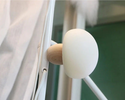 Adjustable brightness silicone LED night lamp with wooden base for children's bedrooms