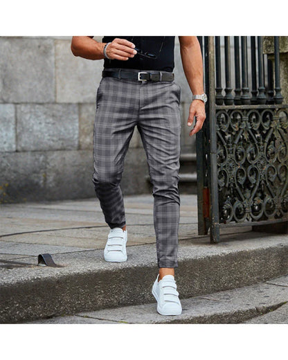 Stylish plaid casual pants for men, featuring a loose and comfortable design, available in a variety of colors