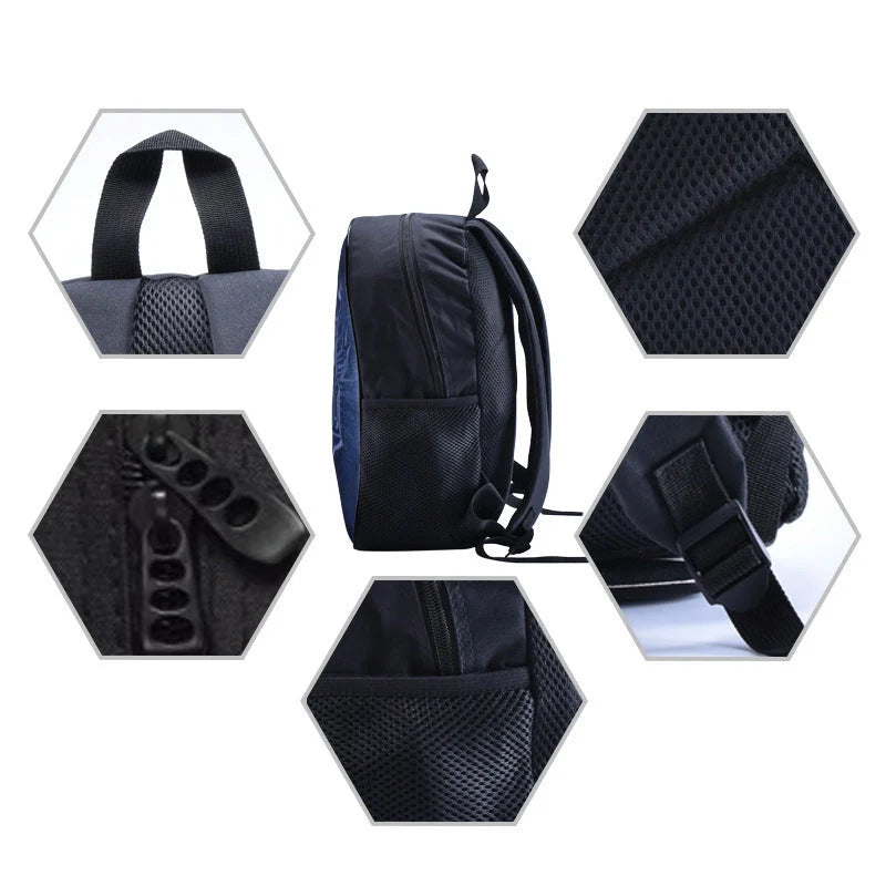 Marshmello black nylon computer backpack with water-resistant feature