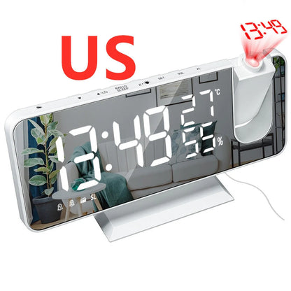 Multifunctional radio projection alarm clock with LED display and USB port