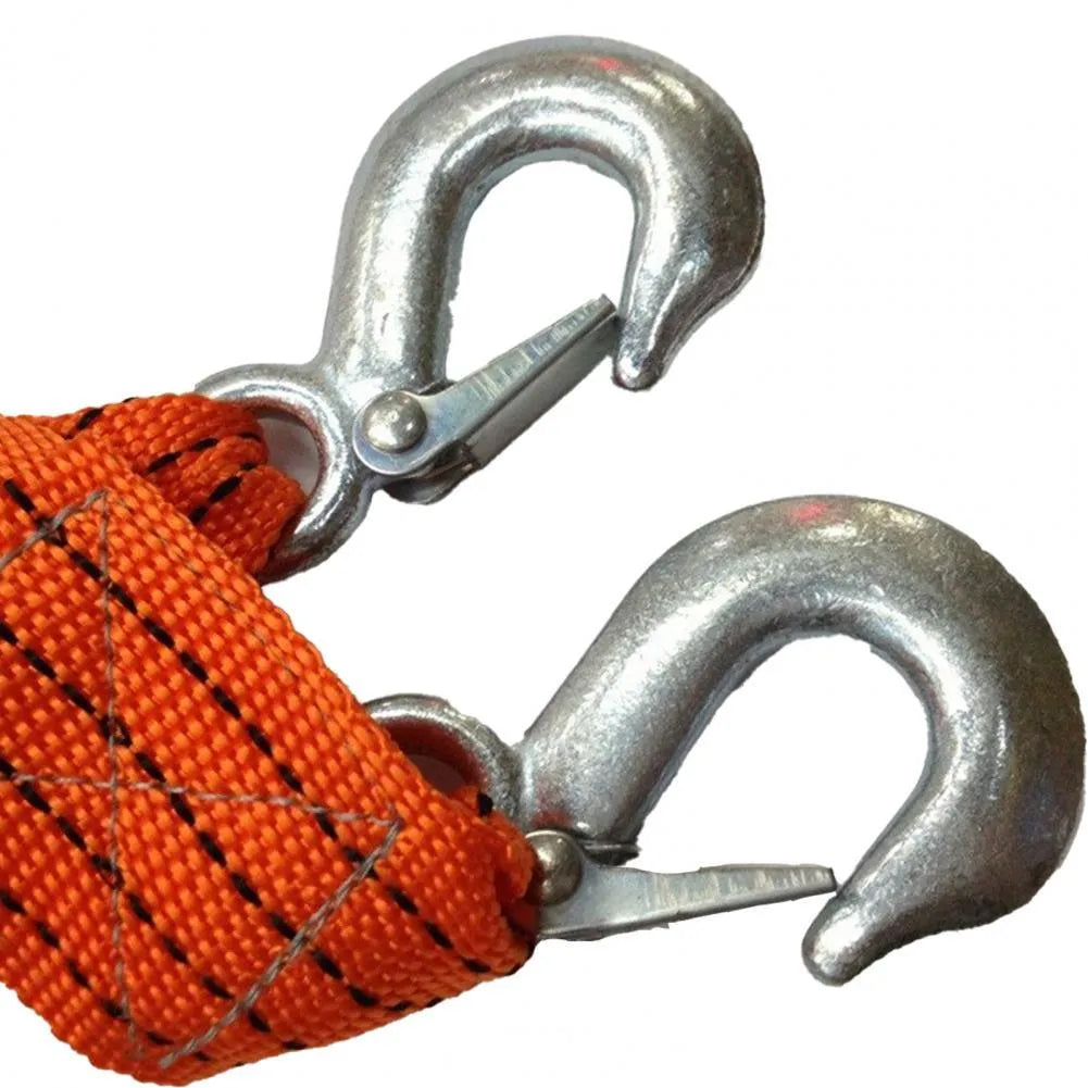 CARLIFE 3 ton yellow nylon trailer belt with eagle grappling hook for heavy duty vehicle towing