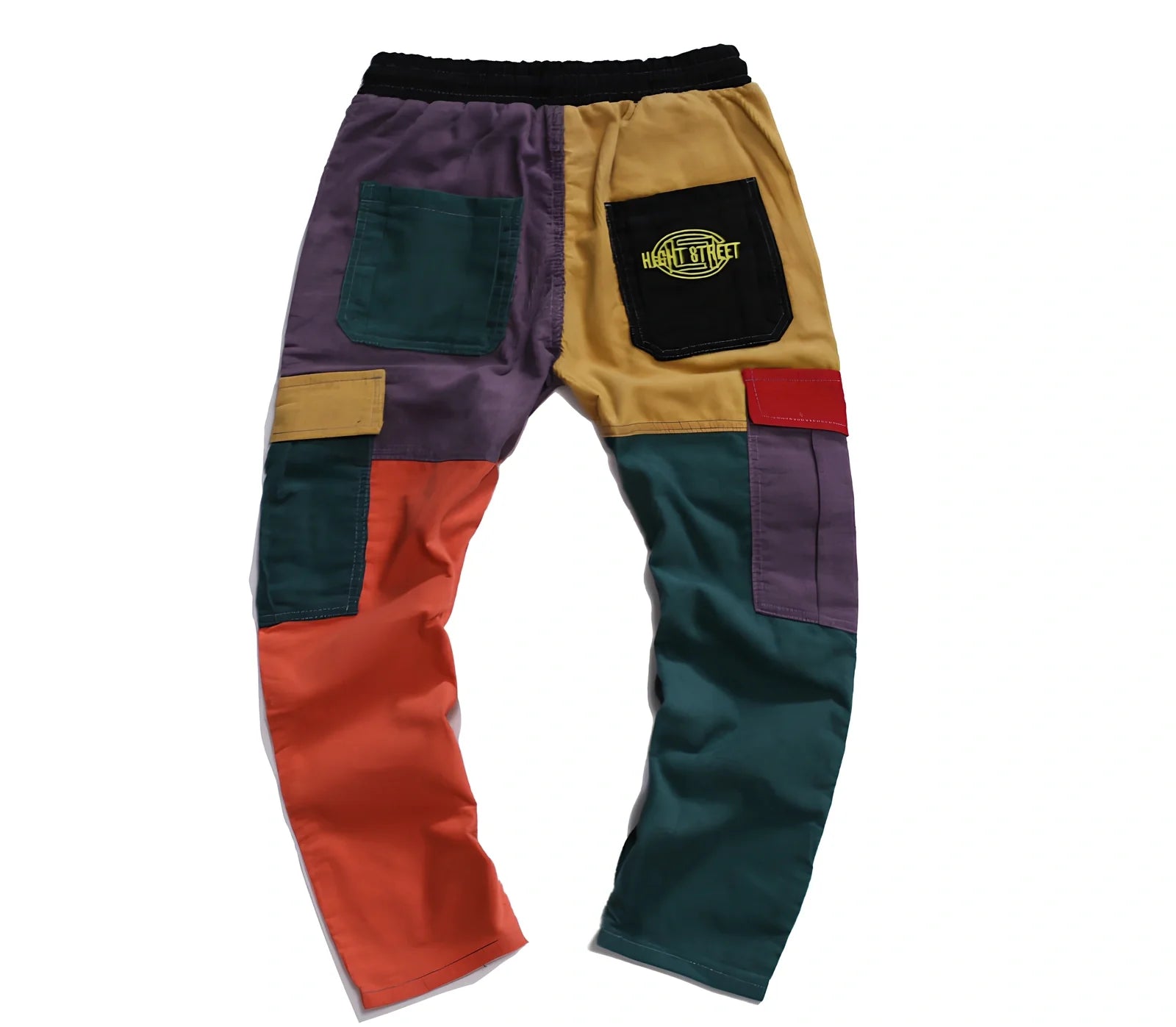 Corduroy straight trousers in colour matching with elastic waist 58-90cm and inseam 92-95cm for leisure