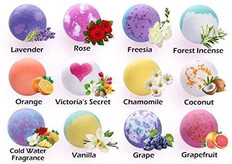 14-piece explosive salt ball bath bomb gift box with varied fragrances for relaxing baths