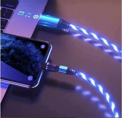 540 Rotate Luminous Magnetic Cable with LED lights and magnetic charging tip