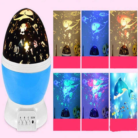 Starry Sky Projector Lamp casting a mesmerizing display of twinkling stars and swirling galaxies across a bedroom wall