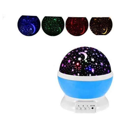 Starry Sky Projector Lamp casting a mesmerizing display of twinkling stars and swirling galaxies across a bedroom wall