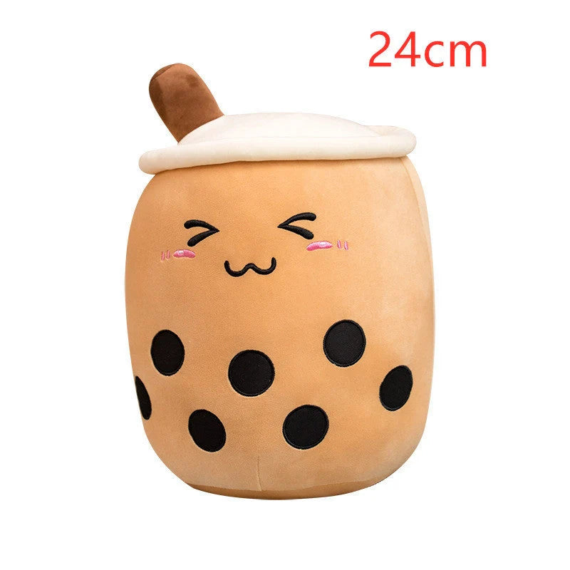 Strawberry Milk Tea Plush Boba Cup Toy in various colours and sizes
