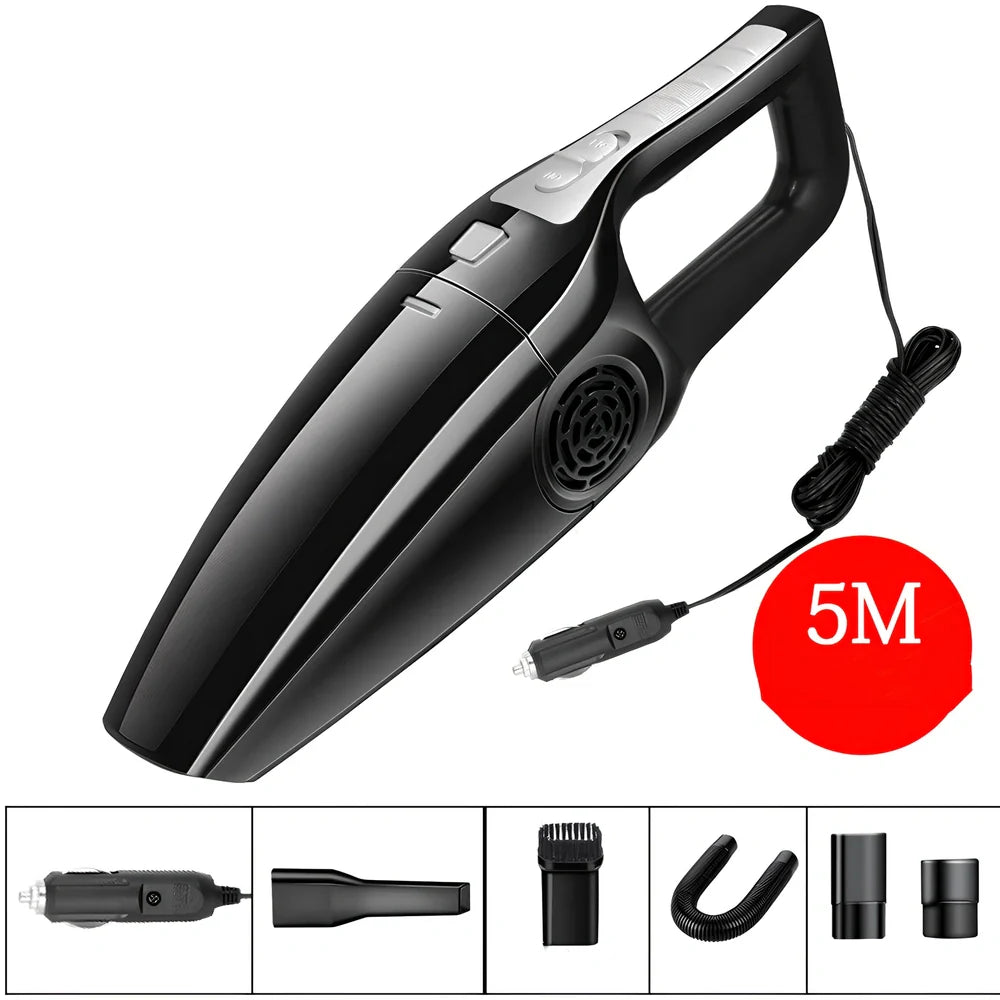 AutoClean Tm portable car vacuum cleaner with 12V DC power connection and washable filter