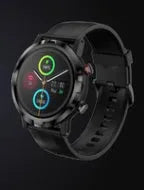 Haylou Solar LS05S black smart sports watch with 1.28-inch display and silicone strap