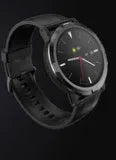 Haylou Solar LS05S black smart sports watch with 1.28-inch display and silicone strap