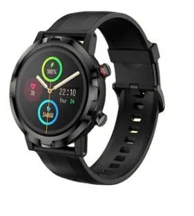 Haylou Solar LS05S black smart sports watch with 1.28-inch display and silicone strap