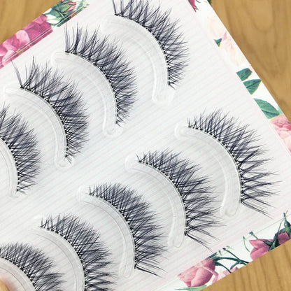 Soft false eyelashes with transparent stems measuring 1cm to 1.5cm length for natural enhancement