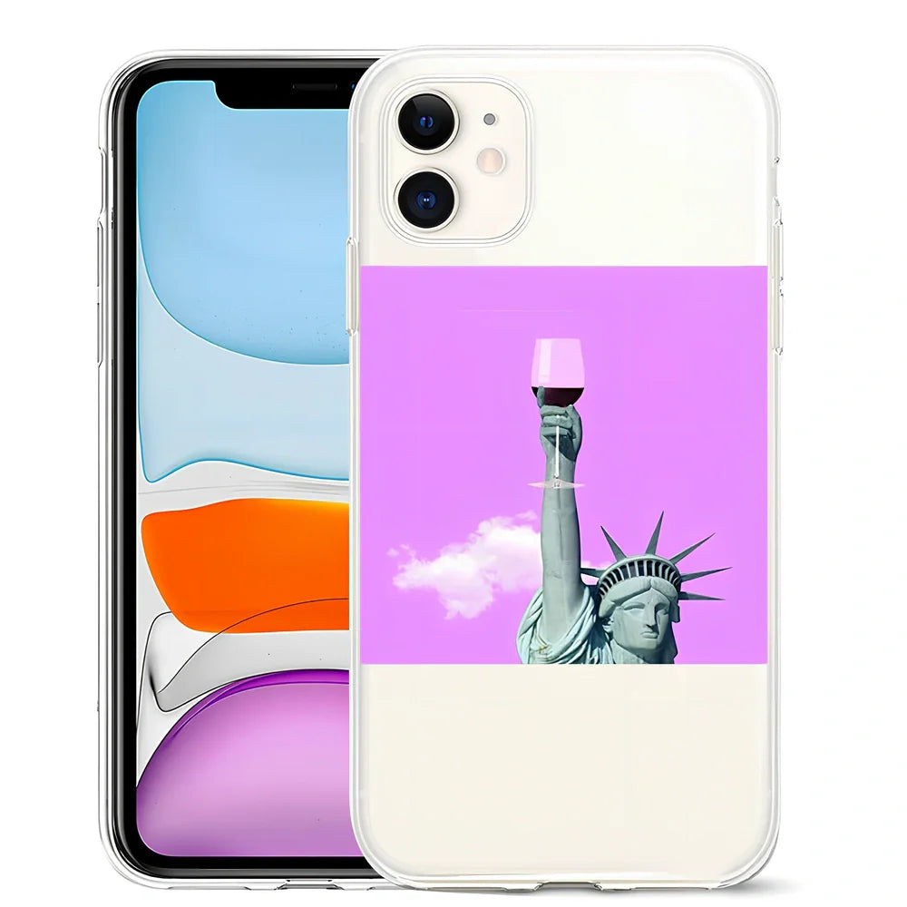 Van Gogh inspired painted TPU phone case for iPhone 12, featuring starry sky art design in solid colours, 15cm length with 1.5mm thickness