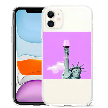 Van Gogh inspired painted TPU phone case for iPhone 12, featuring starry sky art design in solid colours, 15cm length with 1.5mm thickness