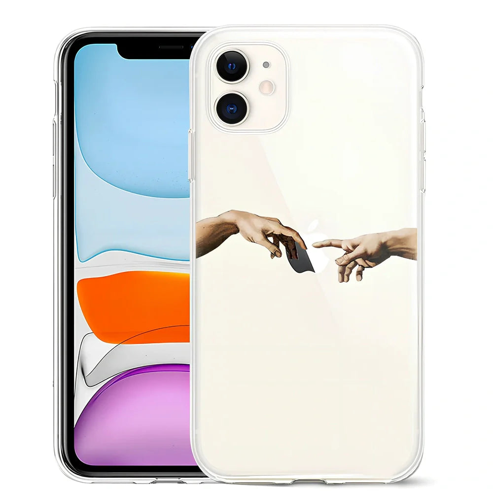 Van Gogh inspired painted TPU phone case for iPhone 12, featuring starry sky art design in solid colours, 15cm length with 1.5mm thickness