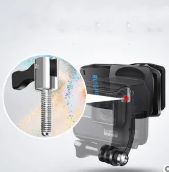 360-degree rotating backpack clip for GoPro and action cameras with aluminium alloy and ABS plastic construction