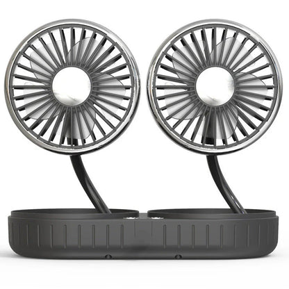 Versatile USB-powered car fan with multi-angle rotation and adjustable wind speeds for a refreshing driving experience