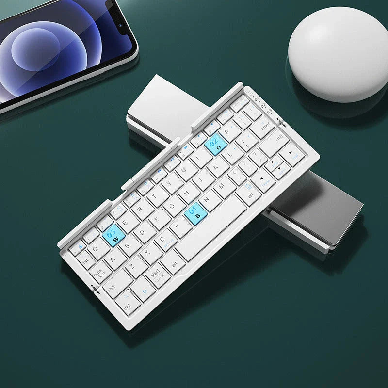 Compact Bluetooth Keyboard with Integrated Stand for Seamless Connectivity on Smartphones and Tablets