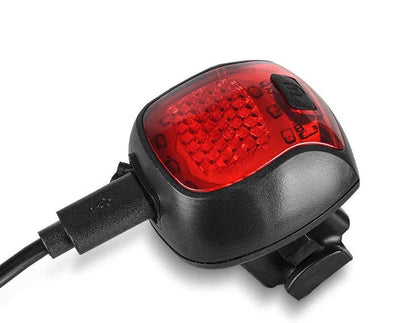 Adjustable angle USB rechargeable bicycle tail light in red