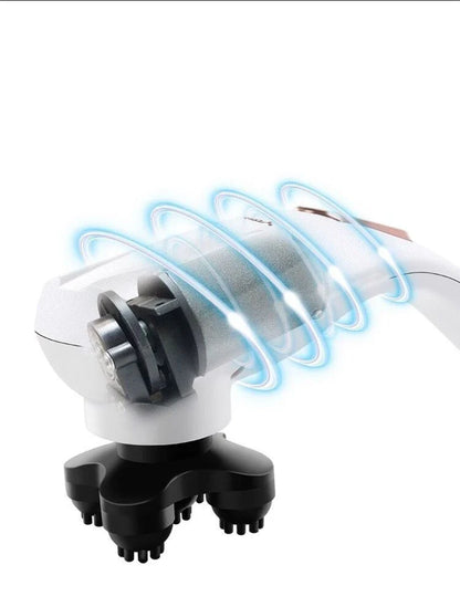 Electric handheld massager with 6 kneading heads for full body therapy