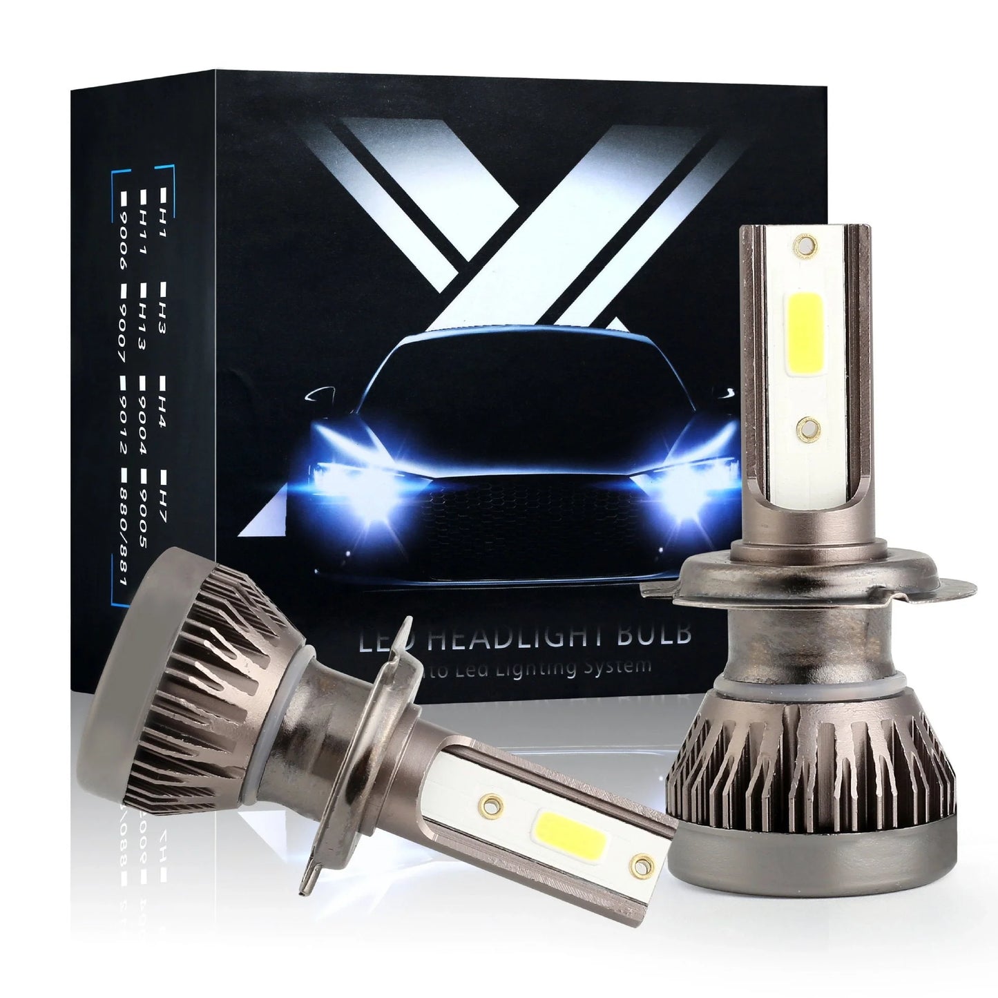 GM compatible LED car headlights with 3600LM luminous flux and aviation aluminum construction