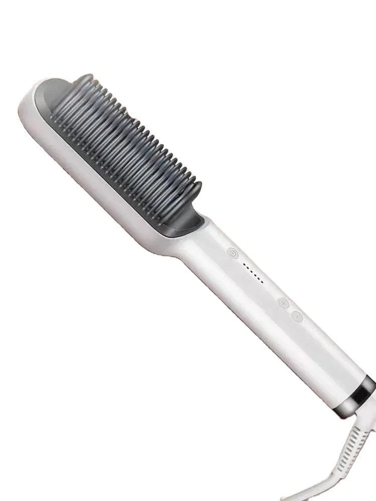 Dual-function hair styling tool with large barrel and ergonomic lever for curls and straight styles